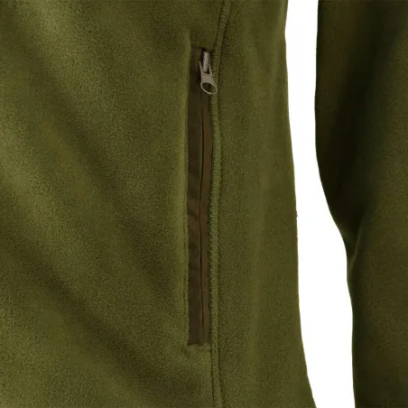 Blouson Polaire Brodé polyester kaki taille M à 4XL Blouson Polaire Brodé polyester kaki taille M à 4XL