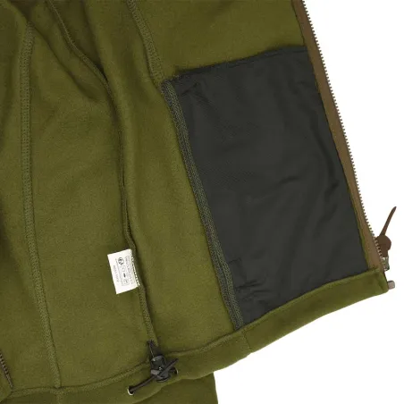 Blouson Polaire Brodé polyester kaki taille M à 4XL Blouson Polaire Brodé polyester kaki taille M à 4XL