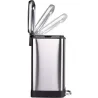 Poubelle à pédale 2 bacs acier inox brossé argenté 2x12L