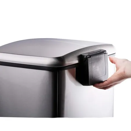 Poubelle à pédale 2 bacs acier inox brossé argenté 2x12L