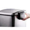 Poubelle à pédale 2 bacs acier inox brossé argenté 2x12L
