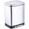 Poubelle à pédale 2 bacs acier inox brossé argenté 2x12L