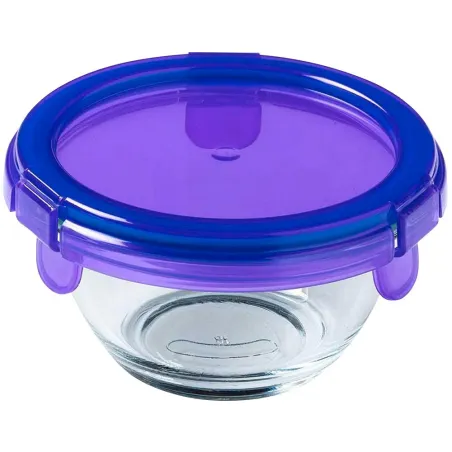 2 récipients empilable verre 0,20L bleu violet 11x11x6cm 2 récipients empilable verre 0,20L bleu violet 11x11x6cm