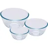 3 Bols verre borosilicaté 0,5-1-2L Ø 14-17-21cm 3 Bols verre borosilicaté 0,5-1-2L Ø 14-17-21cm