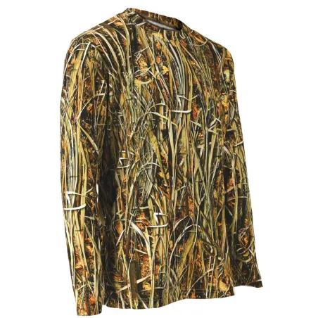 T-shirt manches longues Ghost Camo roseaux Wet polyester alvéolé T-shirt manches longues Ghost Camo roseaux Wet polyester alvéolé