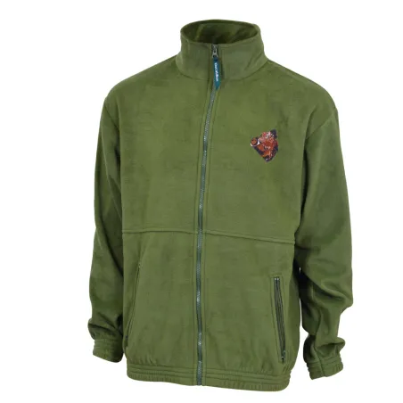 Blouson Polaire Kaki avec broderie sanglier