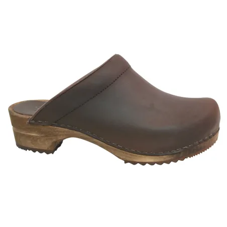 Sabots SANITA femme en cuir et bois