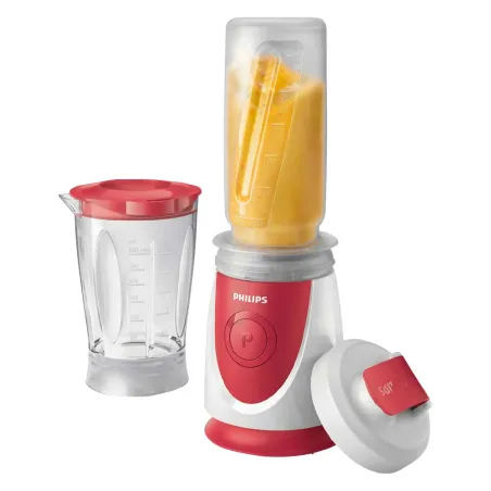 Mini blender 350W plastique sans BPA blanc gris 0,6L + gourde Mini blender 350W plastique sans BPA blanc gris 0,6L + gourde