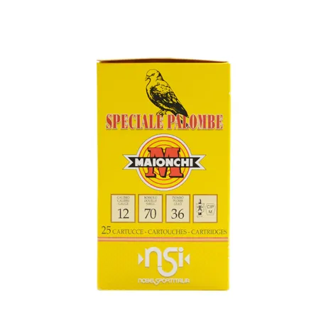 Boite de cartouches Maionchi SP Palombe bourre jupe 12/70 36g Boite de cartouches Maionchi SP Palombe bourre jupe 12/70 36g