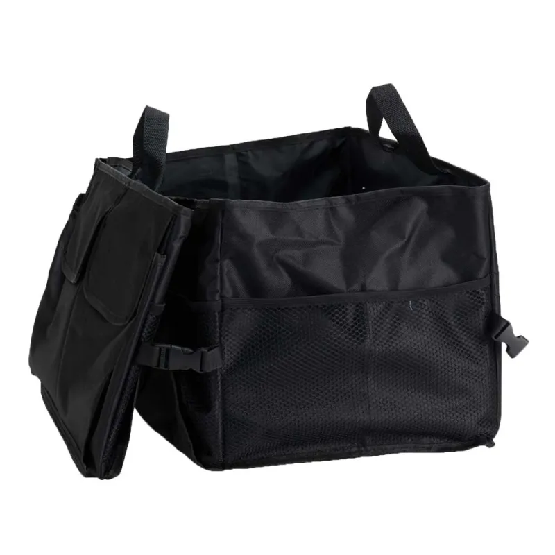 Sac coffre voiture Oxford 600D noir 56x39x26cm renforcé carton Sac coffre voiture Oxford 600D noir 56x39x26cm renforcé carton
