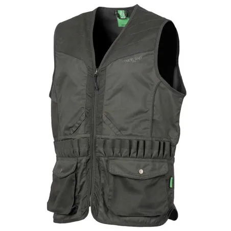 Gilet Treeland marron déperlant 20 cartouchières polyester coton