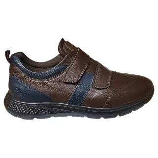 Baskets cuir scratch double velcro Strech semelle PVC