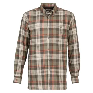 Chemise coton doublée polaire kaki rouge 130g/m² poche poitrine