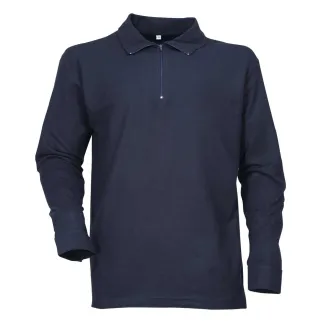 Chemise F1 coton marine 240g/m2 col zippé poignets boutonnés
