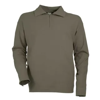 Chemise F1 coton kaki 240g/m2 col zippé poignets boutonnés