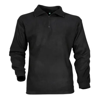 Chemise F1 Polaire Noir 220g/m² Col Zippé Polyester