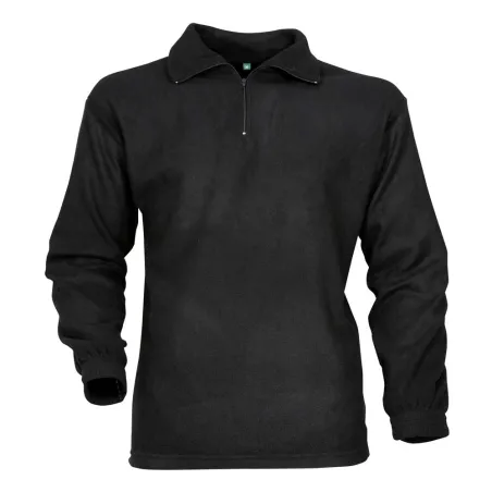 Chemise F1 Polaire Noir 220g/m² Col Zippé Polyester