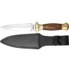 Couteau Boot 9" lame inox 11cm manche bois étui cuir L23cm