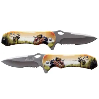 Couteau tactique 3D Grip Chasseur - Lame inox 7,9cm - Manche alu