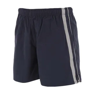 Short-Flottant marine-gris 100% coton 3 poches taille élastique