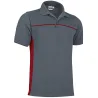 Polo Thunder gris-rouge 50% polyester/coton 2 boutons col
