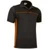 Polo Thunder noir-orange 50% polyester coton 2 boutons 60 car