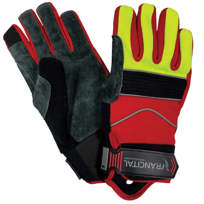 Gants Cerbere cuir fleur gris anti-coupure perforation