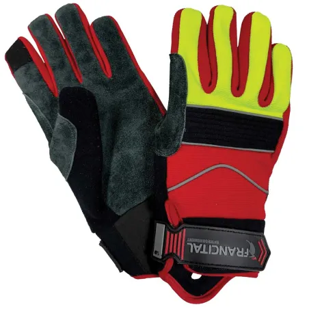 Gants Cerbere cuir fleur gris anti-coupure perforation