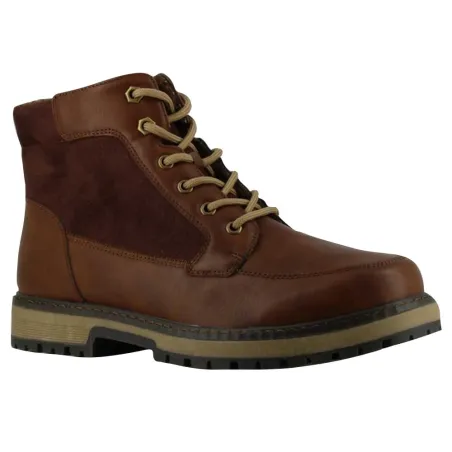 Bottines à lacets marron PU microfibre doublure polaire