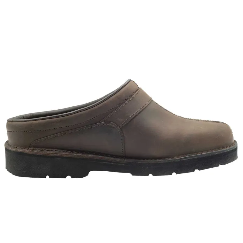 Sabots Aigual cuir pleine fleur marron semelle caoutchouc Sabots Aigual cuir pleine fleur marron semelle caoutchouc