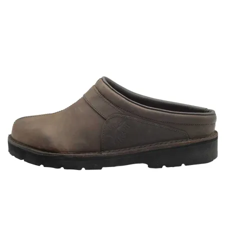 Sabots Aigual cuir pleine fleur marron semelle caoutchouc Sabots Aigual cuir pleine fleur marron semelle caoutchouc