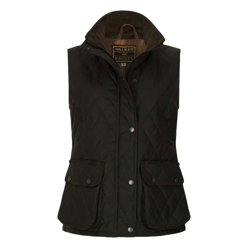 Gilet Walker and Hawkes Haxby Vert Coton Ciré Gilet Walker and Hawkes Haxby Vert Coton Ciré