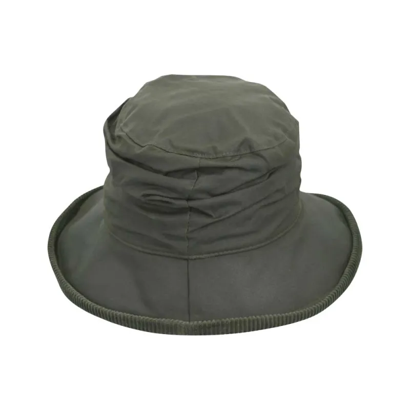 Chapeau Diana Country Vert Coton Ciré Imperméable Millerain