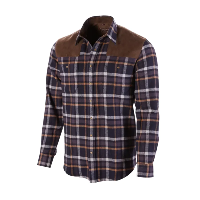 Chemise Francis Bleu Coton Chasse Hiver Confortable Classique Chemise Francis Bleu Coton Chasse Hiver Confortable Classique