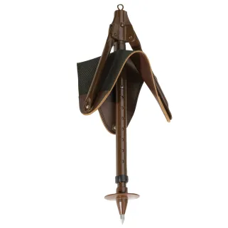Trépied réglable avec assise cuir brun