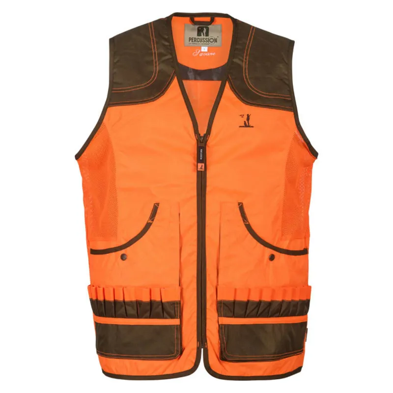 Gilet Savane haute visibilité polyester/coton avec poches et carnier Gilet Savane haute visibilité polyester/coton avec poches et carnier