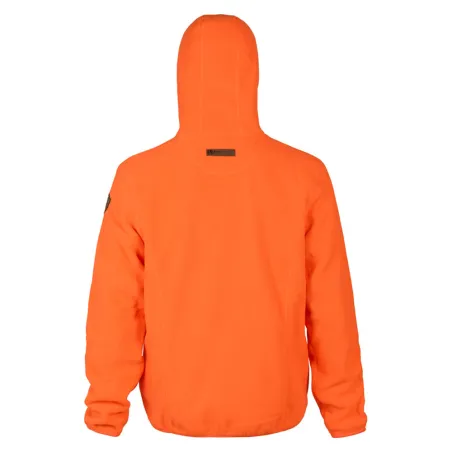 Sweat à capuche orange polaire 100% polyester 280g/m² poche