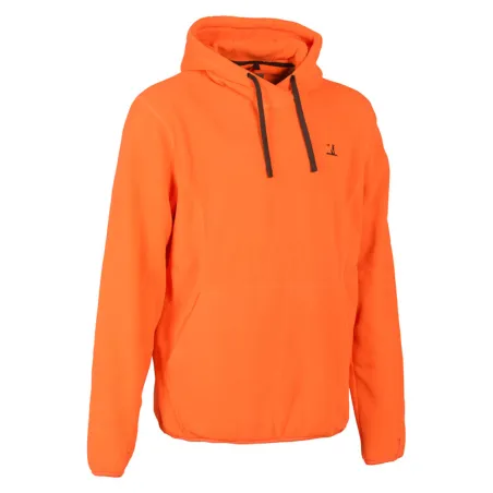 Sweat à capuche orange polaire 100% polyester 280g/m² poche