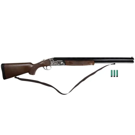 Fusil à amorces enfant plastique crosse bois 2 cartouches Fusil à amorces enfant plastique crosse bois 2 cartouches