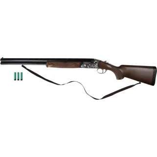 Fusil à amorces enfant plastique crosse bois 2 cartouches