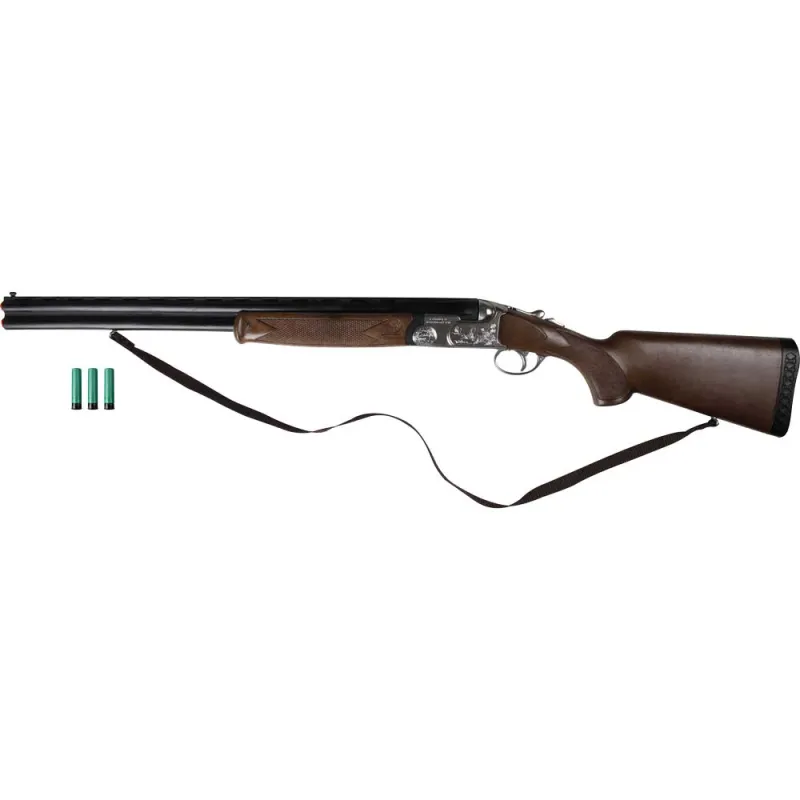 Fusil à amorces enfant plastique crosse bois 2 cartouches Fusil à amorces enfant plastique crosse bois 2 cartouches