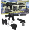 Set police enfant 5 accessoires mitraillette pistolet jumelles Set police enfant 5 accessoires mitraillette pistolet jumelles