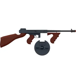 Mitraillette Gangster Enfant Métal Crosse Bois Style 1930