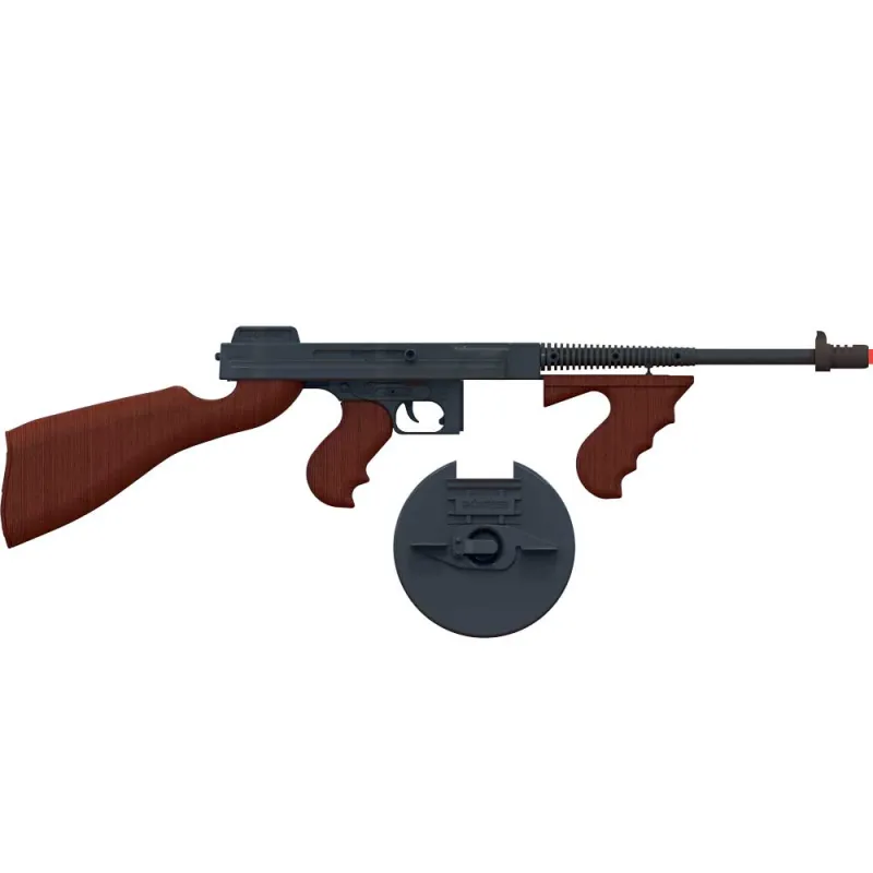 Mitraillette Gangster Enfant Métal Crosse Bois Style 1930