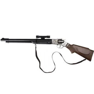 Fusil Rifle cowboy 8 coups métal crosse bois enfant 60cm