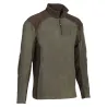Polo polaire kaki 100% polyester 220g/m² col zippé renforts