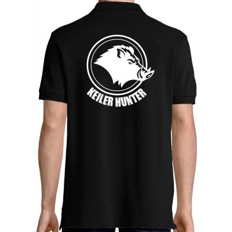 Polo Keiler Hunter noir 100% coton 210g/m² manches courtes logo 2 Polo Keiler Hunter noir 100% coton 210g/m² manches courtes logo 2