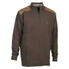 Pull Fox Col Zippé Marron Acrylique Laine Empiècements Suédine Pull Fox Col Zippé Marron Acrylique Laine Empiècements Suédine