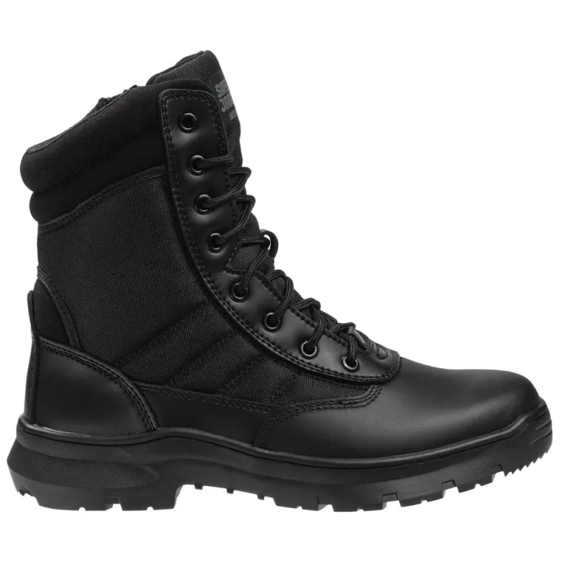 Chaussures Tactic travail mi-hautes noir antidérapantes cuir Chaussures Tactic travail mi-hautes noir antidérapantes cuir