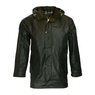Veste Poacher Vert Coton Ciré 6 Poches Col Velours Capuche